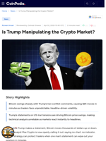 Is Trump Manipulating the Crypto Market?