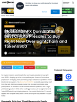 BlockchainFX Dominates the Best Crypto Presales to Buy Right Now Over Lightchain and Token6900 | Live Bitcoin News