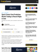 Sports Events Push Prediction Market Trading to Record Highs in June