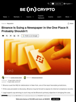 Binance's WSJ Lawsuit Could Backfire in New York Court