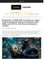 Projected 1,200% ROI on Ozak AI—How This AI-Powered Token Outshines XRP, BNB, and ETH in the Race to Massive Profits