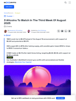 3 Altcoins To Watch In The Third Week Of August 2025