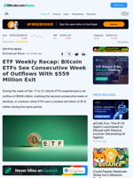 ETF Weekly Recap: Bitcoin ETFs See Consecutive Week of Outflows With $559 Million Exit – Crypto News Bitcoin News