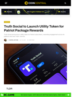 Truth Social to Launch Utility Token for Patriot Package Rewards - CoinCentral