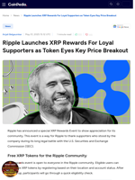 Ripple Launches XRP Rewards For Loyal Supporters as Token Eyes Key Price Breakout