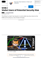SHIB Alert: Shiba Inu Team Warns Wallet Users of Potential Security Risk - U.Today