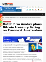 Dutch firm Amdax plans Bitcoin treasury listing on Euronext Amsterdam - The Crypto News Wire