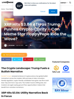 XRP Hits $3.84 ATH as Trump Pushes Crypto Clarity – Can Meme Star FloppyPepe Ride the Wave? | Live Bitcoin News