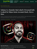 Solana Co-founder Raj Gokal’s Migos Insta Account Hacked, Heres How