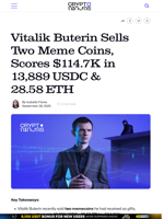 Vitalik Buterin Sells Two Meme Coins, Scores $114.7K in 13,889 USDC & 28.58 ETH