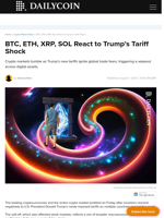 BTC, ETH, XRP, SOL React to Trump’s Tariff Shock - DailyCoin