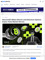 Record Bitcoin & Ethereum Options Expiry Sparks Volatility