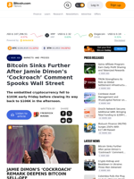 Bitcoin Sinks Further After Jamie Dimon’s ‘Cockroach’ Comment Spooks Wall Street – Markets and Prices Bitcoin News