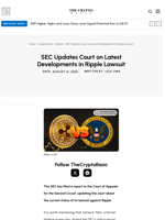 SEC Updates Court on Latest Developments in Ripple Lawsuit