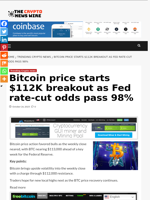 Bitcoin price starts $112K breakout as Fed rate-cut odds pass 98% - The Crypto News Wire