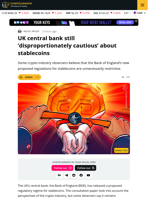 Bank of England Still 'Disproportionately Cautious’ on Stablecoins