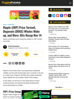 Ripple (XRP) Price Turmoil, Dogecoin (DOGE) Whales Wake up, and More: Bits Recap Nov 14