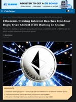 Ethereum Staking Demand Climbs As Validation Activation Queue Tops 347,000
