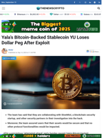 Yala’s Bitcoin-Backed Stablecoin YU Loses Dollar Peg After Exploit - TheNewsCrypto