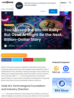 You Missed the Bitcoin Rally—But Ozak AI Might Be the Next Billion-Dollar Story | Live Bitcoin News