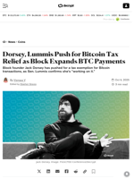 Dorsey, Lummis Push for Bitcoin Tax Relief as Block Expands BTC Payments - Decrypt
