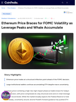 Ethereum Price Braces for FOMC Volatility as Leverage Peaks and Whale Accumulate