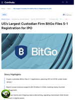 US’s Largest Custodian Firm BitGo Files S-1 Registration for IPO