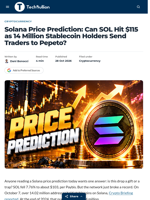 Solana Price Prediction: Can SOL Hit $115 as 14 Million Stablecoin Holders Send Traders to Pepeto? - TechBullion