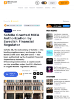 Safello Granted MiCA Authorization by Swedish Financial Regulator – News Bytes Bitcoin News