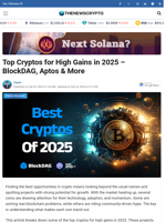 Top Cryptos for High Gains in 2025 - BlockDAG, Aptos & More 