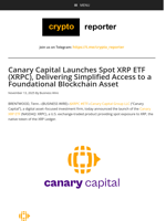 Canary Capital Launches Spot XRP ETF (XRPC), Delivering Simplified Access to a Foundational Blockchain Asset