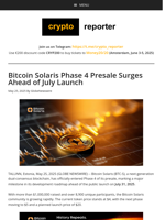 Bitcoin Solaris Phase 4 Presale Surges Ahead of July Launch