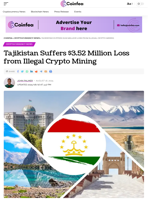 Tajikistan Suffers $3.52 Million from Crypto Mining