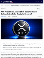 XRP Price Holds Above $1.35 Despite Heavy Selling: Is the Rally Ready to Resume?