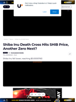 Shiba Inu Death Cross Hits SHIB Price, Another Zero Next? - U.Today