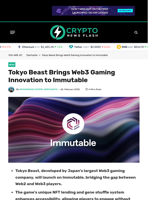Tokyo Beast Brings Web3 Gaming Innovation to Immutable - Crypto News Flash