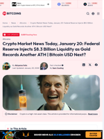 Crypto Market News Today, January 20: Federal Reserve Injects $8.3 Billion Liquidity as Gold Records Another ATH | Bitcoin USD Next? - 99Bitcoins