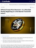 Official Trump Price Recovers—Is a New Bull Market Beginning or Is the Bearish Trend Still Intact?