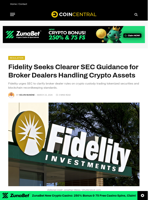 Fidelity Seeks Clearer SEC Guidance for Broker Dealers Handling Crypto Assets