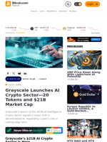 Grayscale Launches AI Crypto Sector—20 Tokens and $21B Market Cap – Finance Bitcoin News