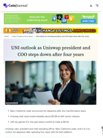 UNI outlook as Uniswap president and COO steps down after four years - CoinJournal
