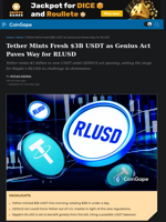 Tether Mints Fresh $3B USDT as Genius Act Paves Way for RLUSD