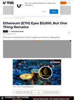 Ethereum (ETH) Eyes $3,000, But One Thing Remains