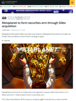 Metaplanet Strikes Deal for Siiibo Securities to Build Bitcoin Yield Products