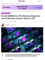 Could $389M in US chip funding fast-track Bitcoin miners’ shift to AI?