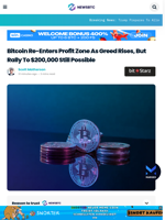 Bitcoin Re-Enters Profit Zone as Greed Rises, But Rally To $200,000 Still Possible