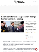 Kalshi bars former congressman George Santos for insider trading