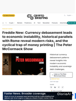 Freddie New: Currency debasement leads to economic instability, historical parallels with Rome reveal modern risks, and the cyclical trap of money printing | The Peter McCormack Show