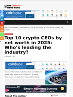 Top 10 crypto CEOs by net worth in 2025: Who’s leading the industry? - The Crypto News Wire