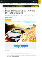 Altseason Starts As Bitcoin Soars Above $118K